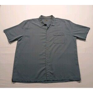 REI Co-op Men's XL Short Sleeve Button Down Shirt Rayon Blend Est 1938 Teal